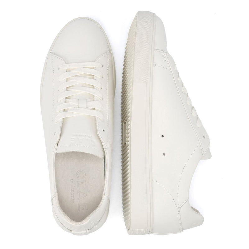 Clae Bradley Essentials Leather Men's Triple White Sneakers