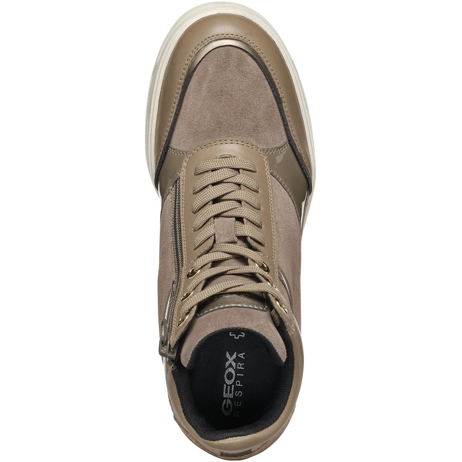 Geox D Maurica Leather Women's Dark Taupe Sneakers