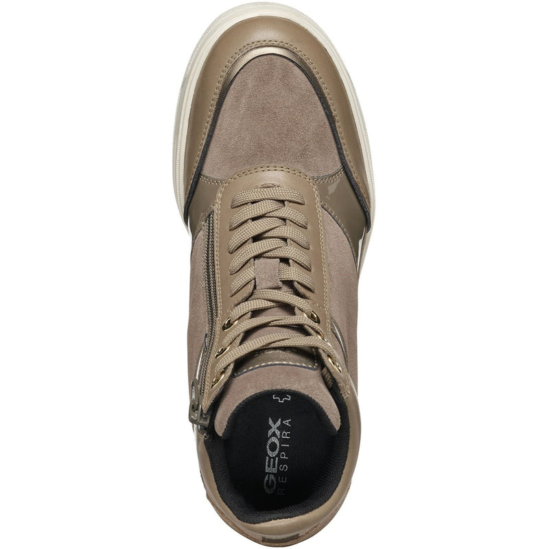 Geox D Maurica Leather Women's Dark Taupe Sneakers