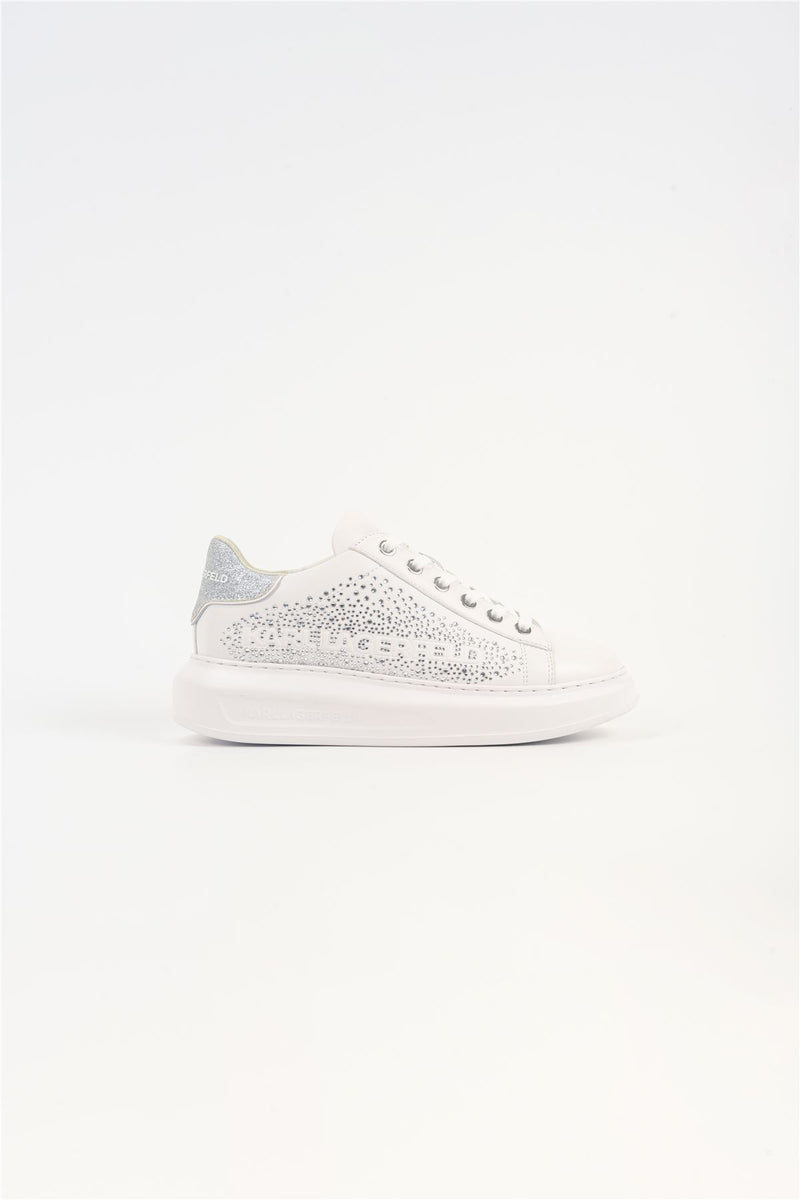 Karl Lagerfeld Kapri Konstellation Leather Women's White/Silver Sneakers