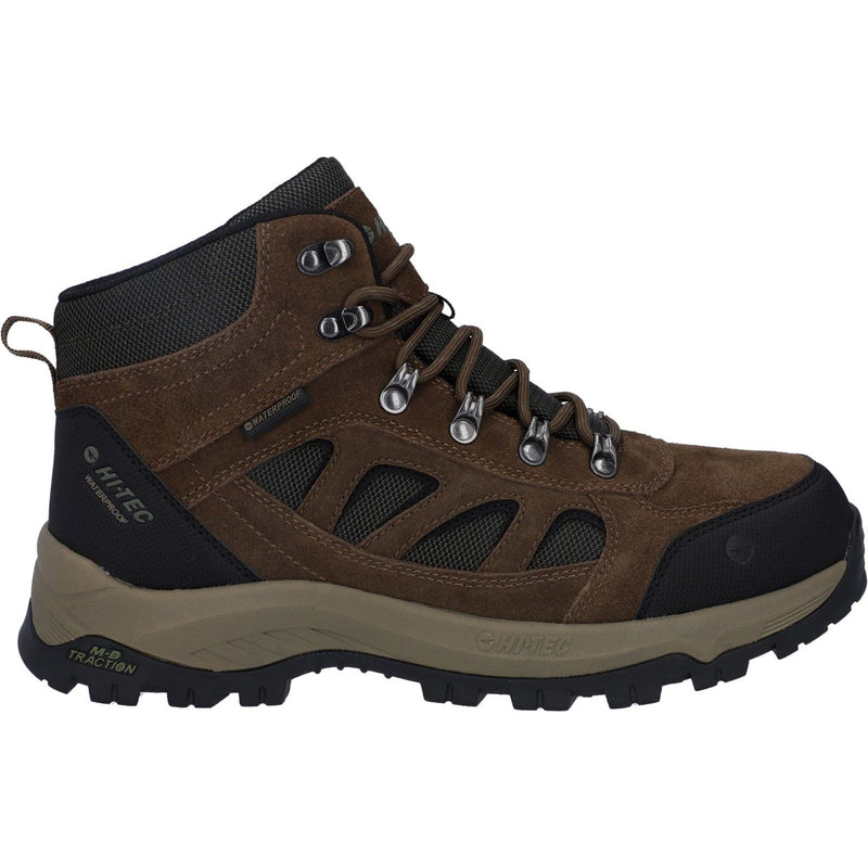 Hi-Tec Bandera Expedition Mid Wide Leather Men's Smokey Brown/Khaki Hiking Boots