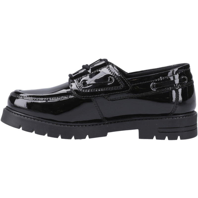 Hush Puppies Lucy Leather Girls's Black Boat Shoes