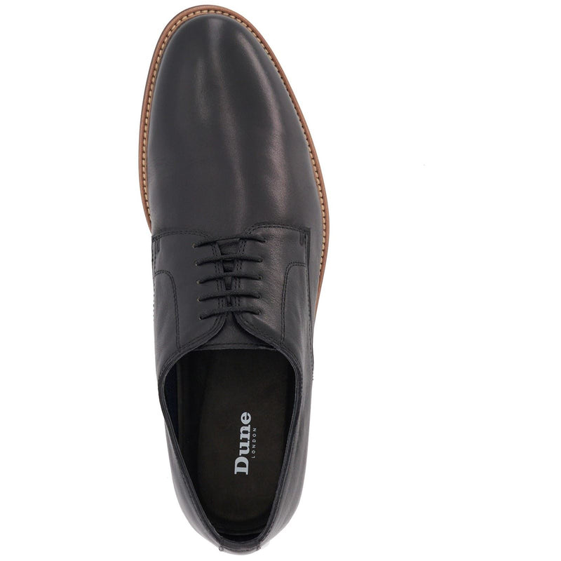 Dune Stanley Leather Men's Black Oxford Shoes