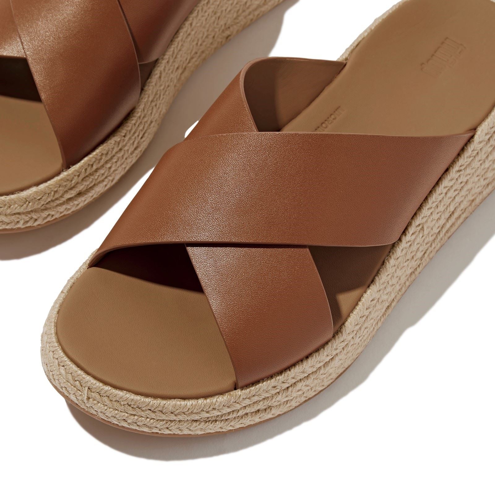Fitflop F-Mode Cross Leather Women's Deep Tan Sandals