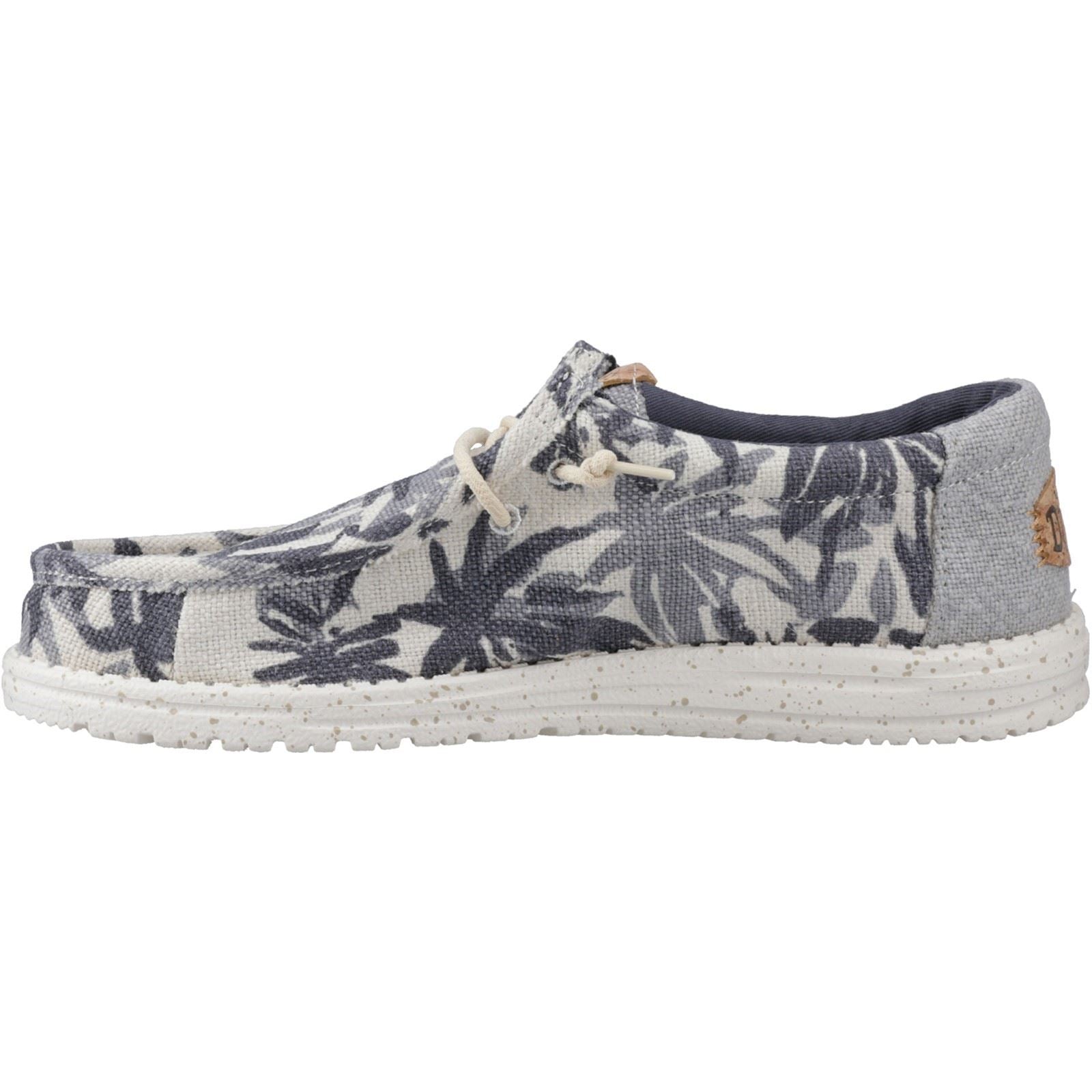 HEYDUDE Wally Palm Jute Jute Men's Egret/Cloud Blue Moccasins Shoes