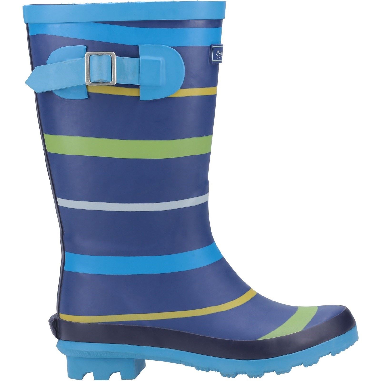 Cotswold Stripe Wellington Rubber Boys's Blue/Green/Yellow Wellington Boots