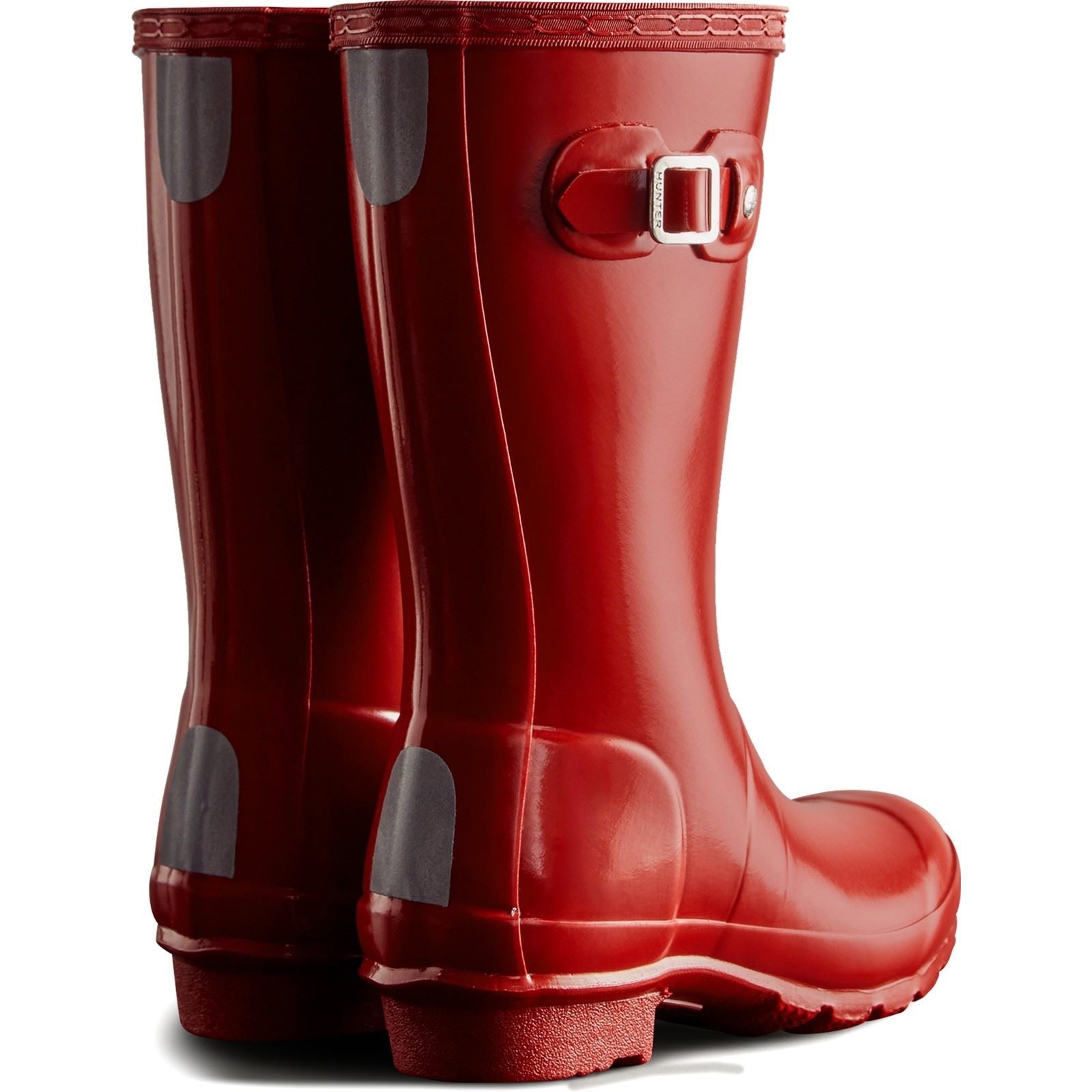 Hunter Junior Originals Gloss Boot Rubber Kid's Military Red Wellington Boots