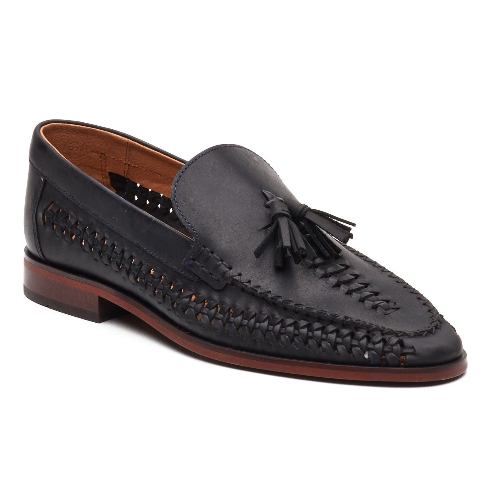 Base London Bracken Leather Men's Navy Loafers