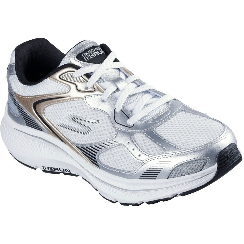 Skechers GO RUN Consistent 2.0 Volt Leather Women's White/Silver/Black Sneakers