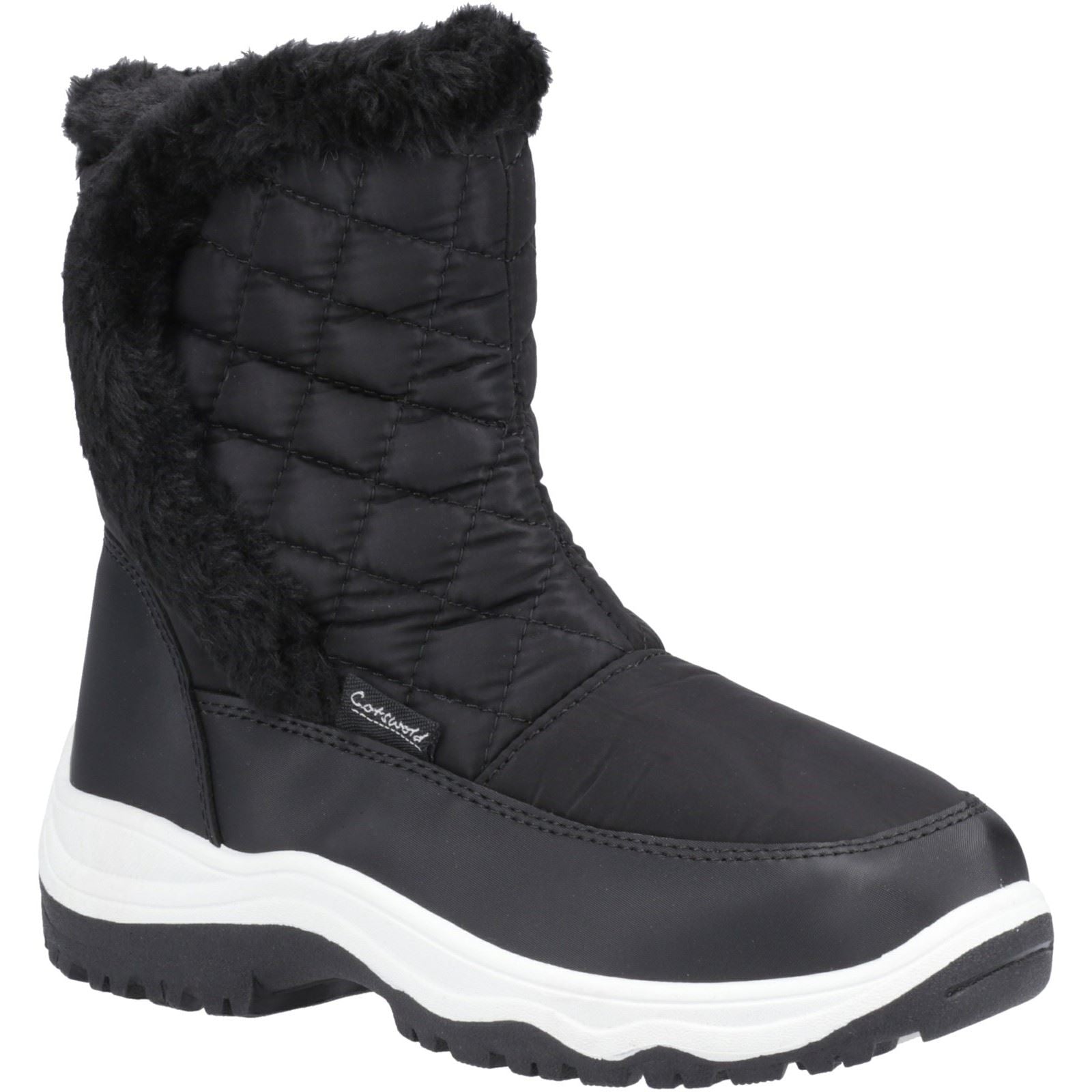Cotswold Butterrow Textile Women's Black Winter Mid Calf Boots