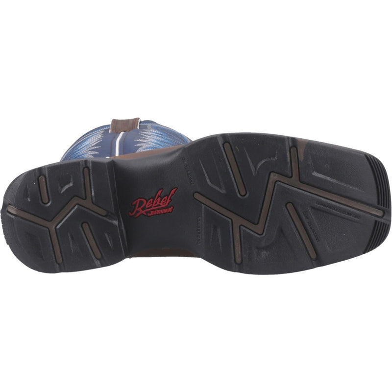 Durango Rebel Leather Men's Saddle Brown/Demin Blue Boots