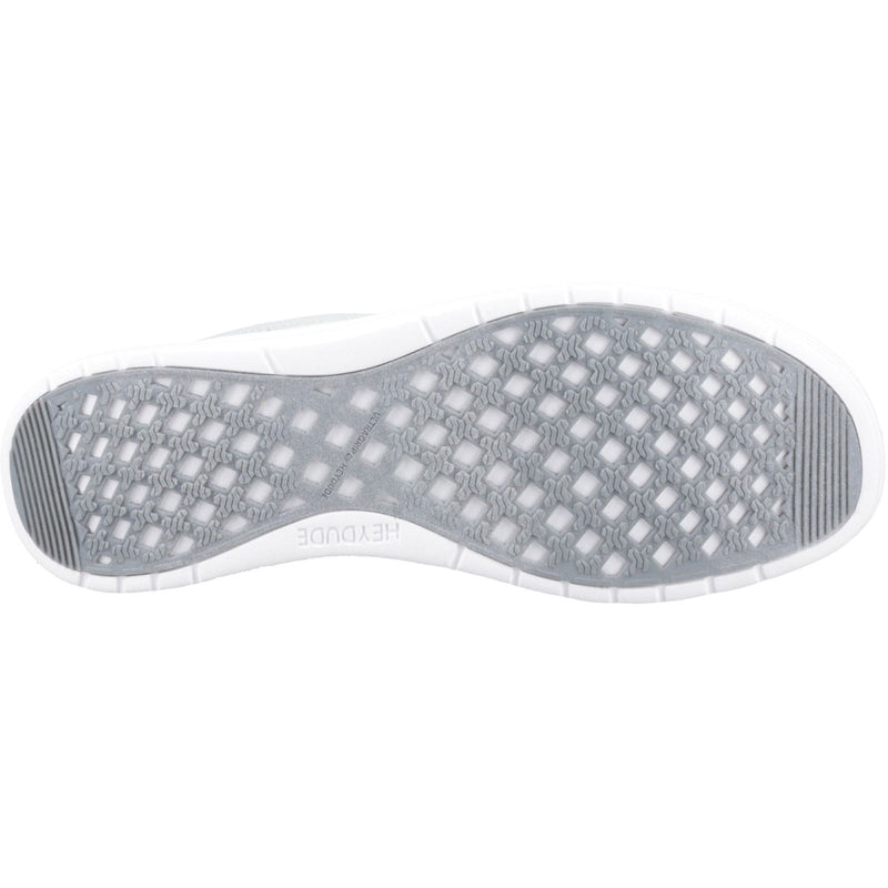 HEYDUDE Welsh Grip Classic Mesh Cotton Blend Men's Storm Gray/Navy Blazer Boat Shoes