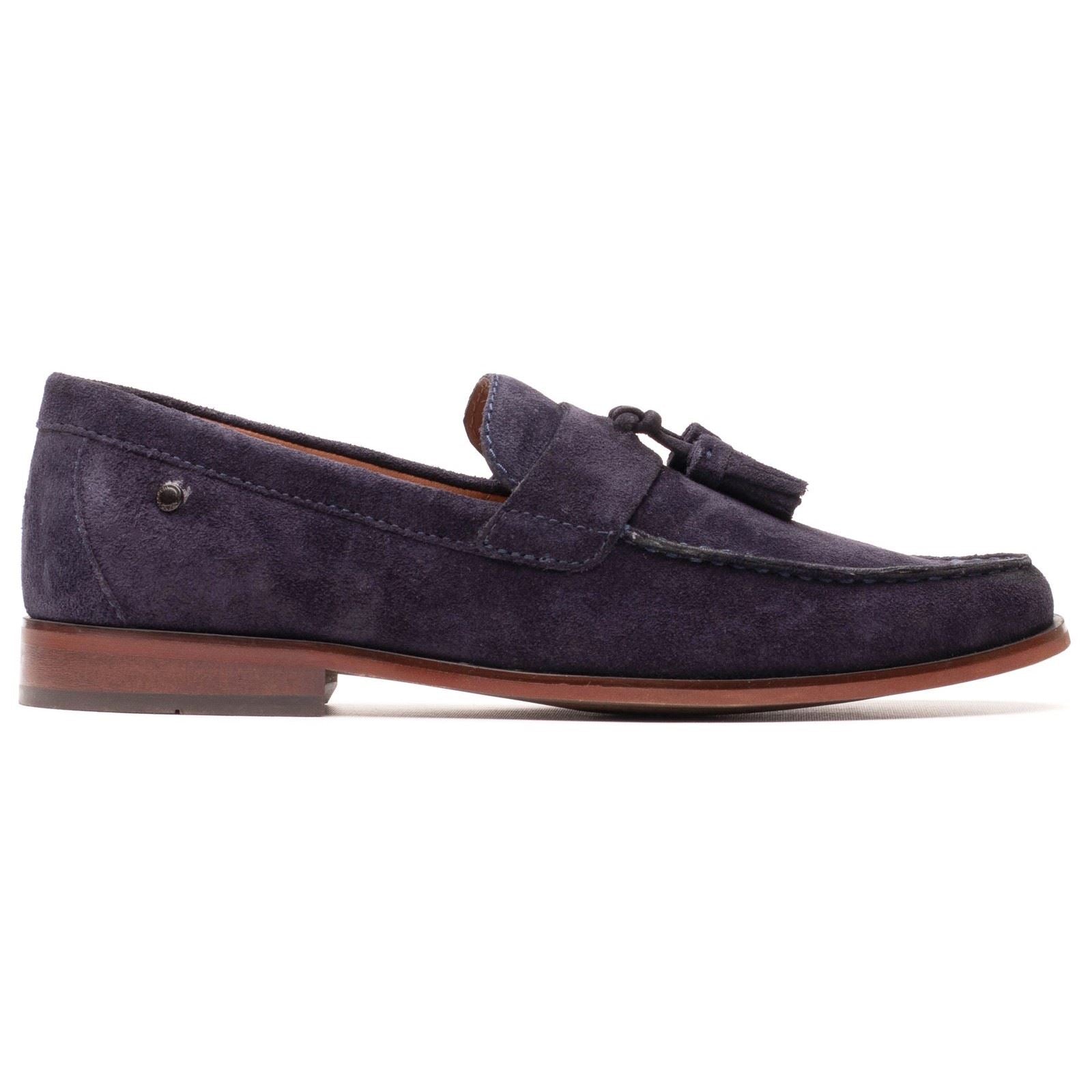 Base London Flint Leather Men's Navy Loafers