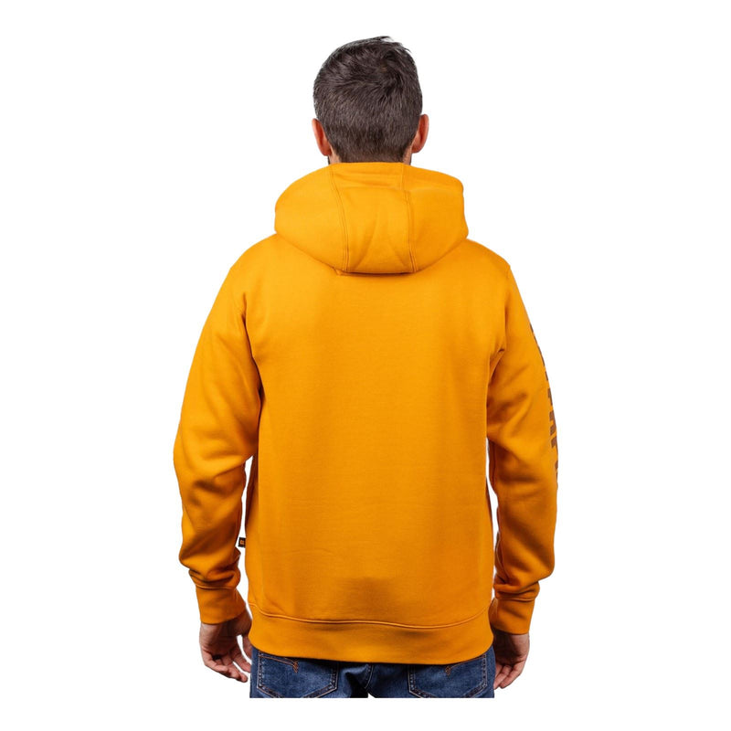 Caterpillar Trademark Banner Cotton Men's Yellow Hooded Sweatshirt