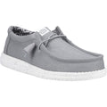 HEYDUDE Wally Canvas 100% Cotton Men's Light Grey Boat Shoes
