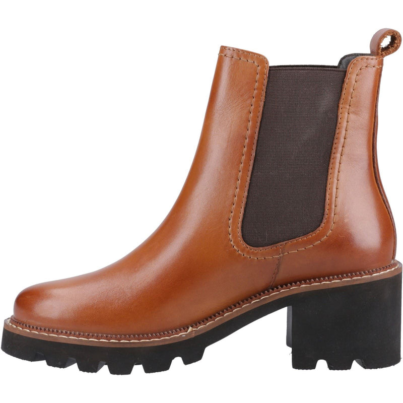 Hush Puppies Gaia Leather Women's Tan Heeled Chelsea Boots