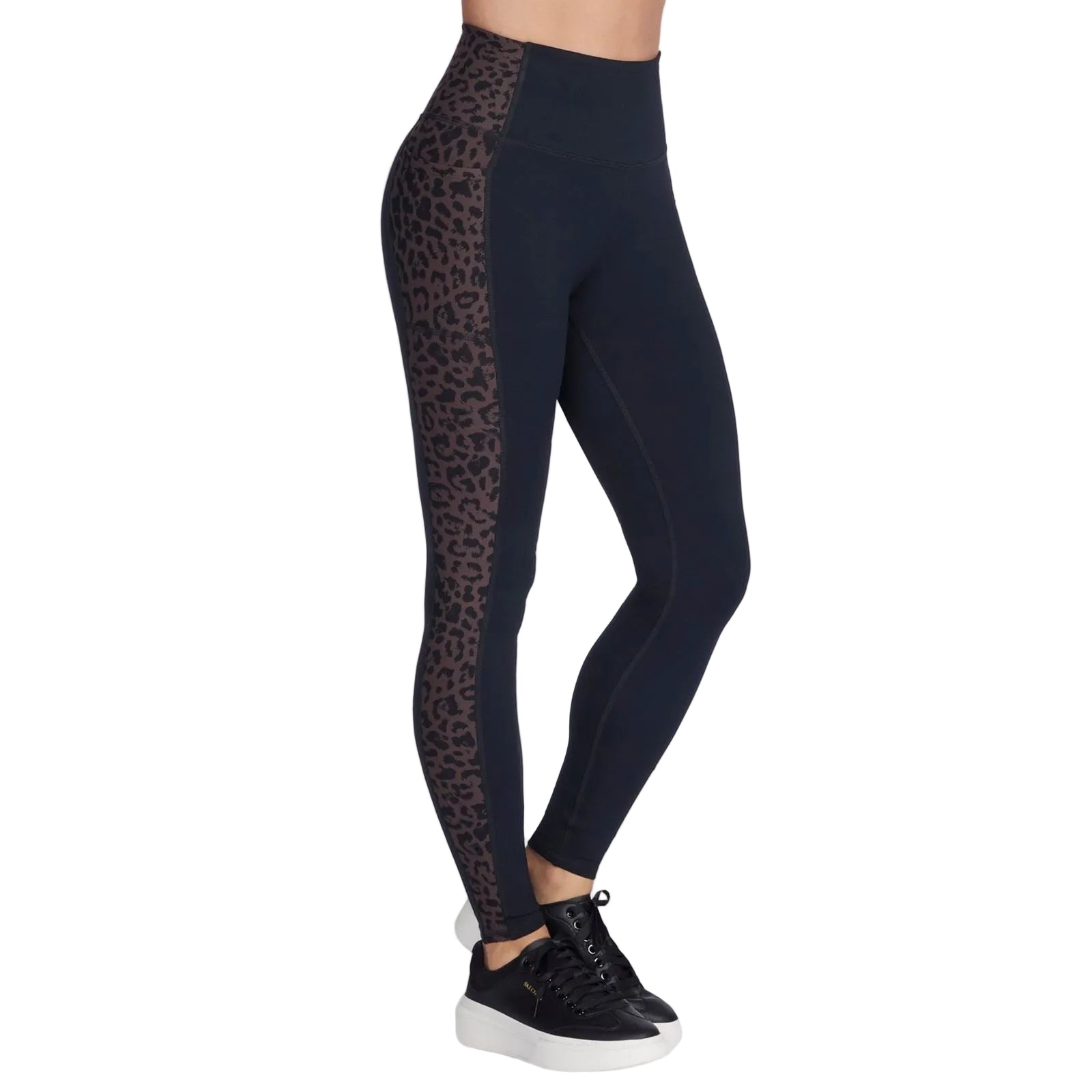 Skechers Performance GO WALK Cheetah Legging Nylon Women's Brown Sports Leggings