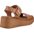 Hush Puppies Beatrix Wedge Leather Women's Tan Sandals