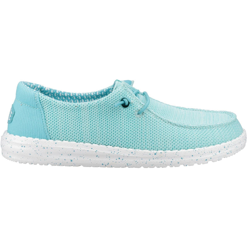 HEYDUDE Wendy Stretch Sox Synthetic Blend Women's Ceramic Blue Moccasins Shoes