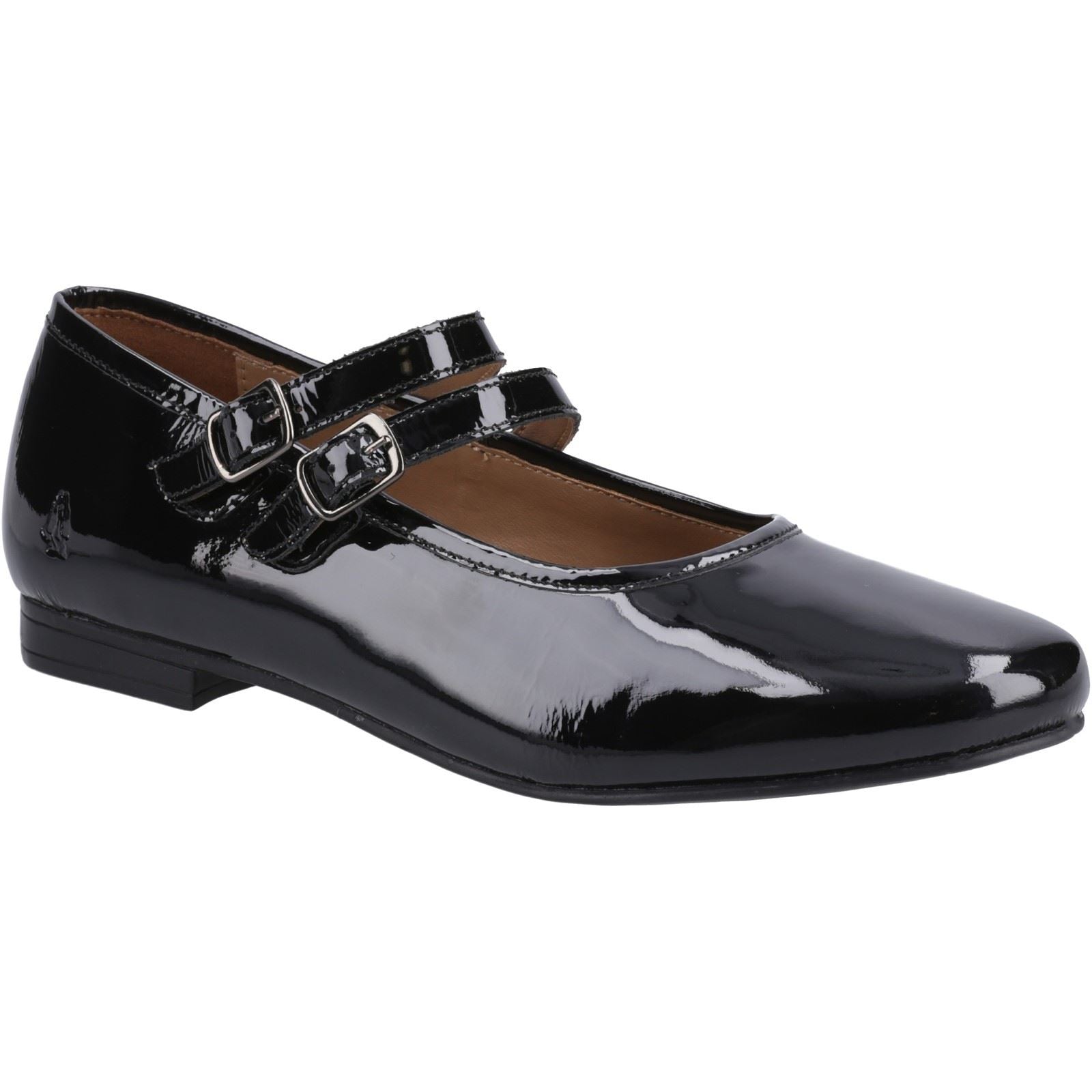 Hush Puppies Nancy Mary Jane Leather Women's Black Flats