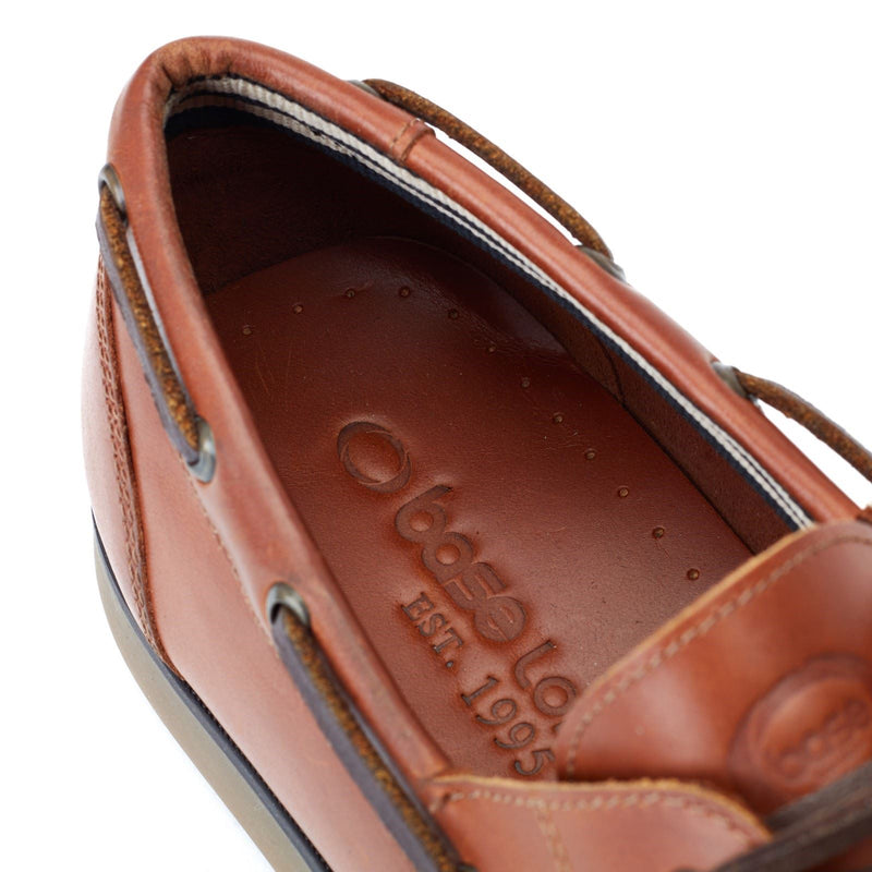Base London Stern Leather Men's Burnt Tan Boat Shoes