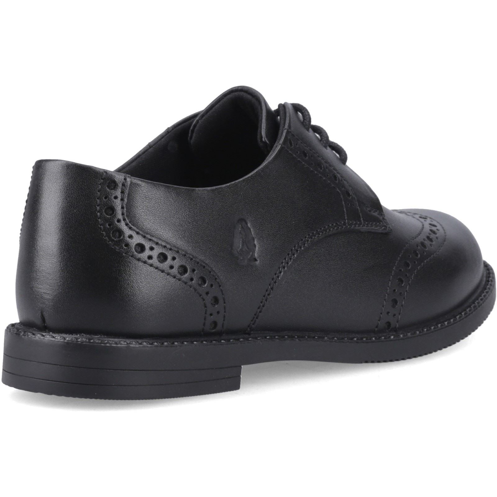 Hush Puppies Ava Snr Leather Girl's Black Brogues