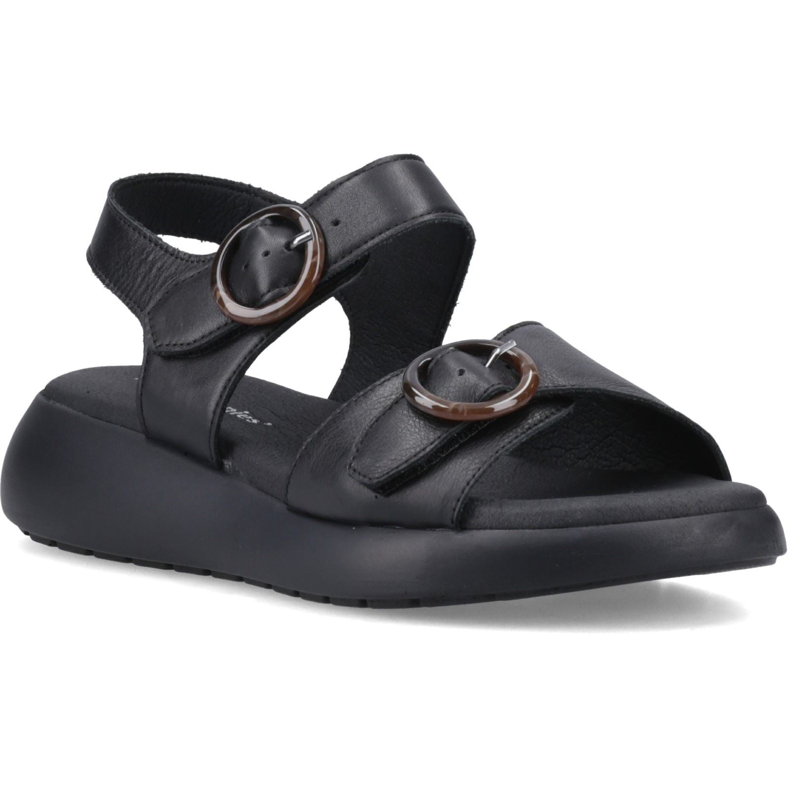 Hush Puppies Alison Leather Women's Black Sandals