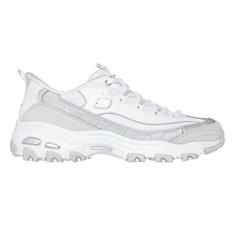 Skechers Slip-Ins D'Lites Smooth Women's Silver/White Sneakers