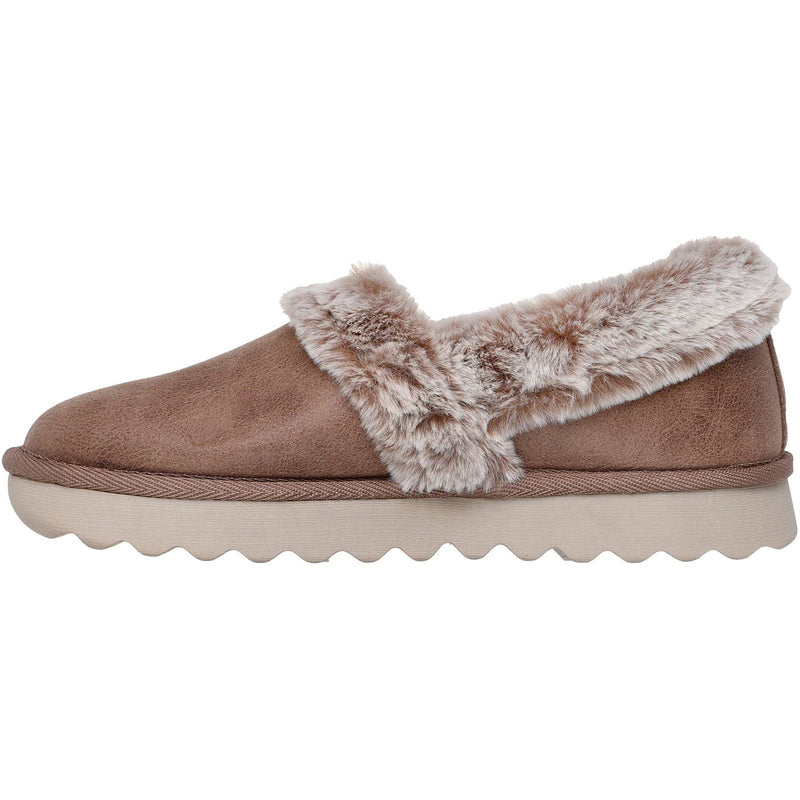 Skechers Cozy Up Synthetic Women's Taupe Slippers