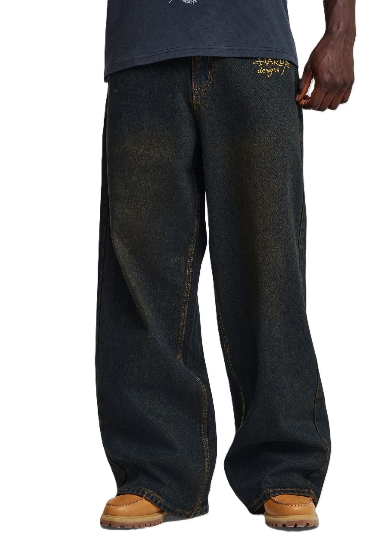 Ed Hardy Slithering Dragon XXTRA Men's Sandy Black Jeans