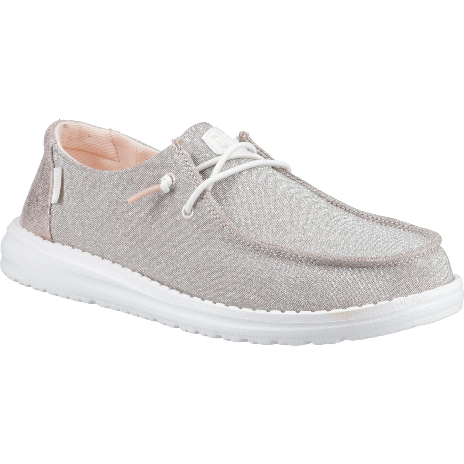 HEYDUDE Wendy Metallic Sparkle Synthetic Women's Rose Gold Shoes
