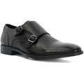 Dune Satchin Leather Men's Black Double Monk Shoes