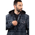 Dickies Fleece Hood Flannel Men's Blue Shirt Jacket