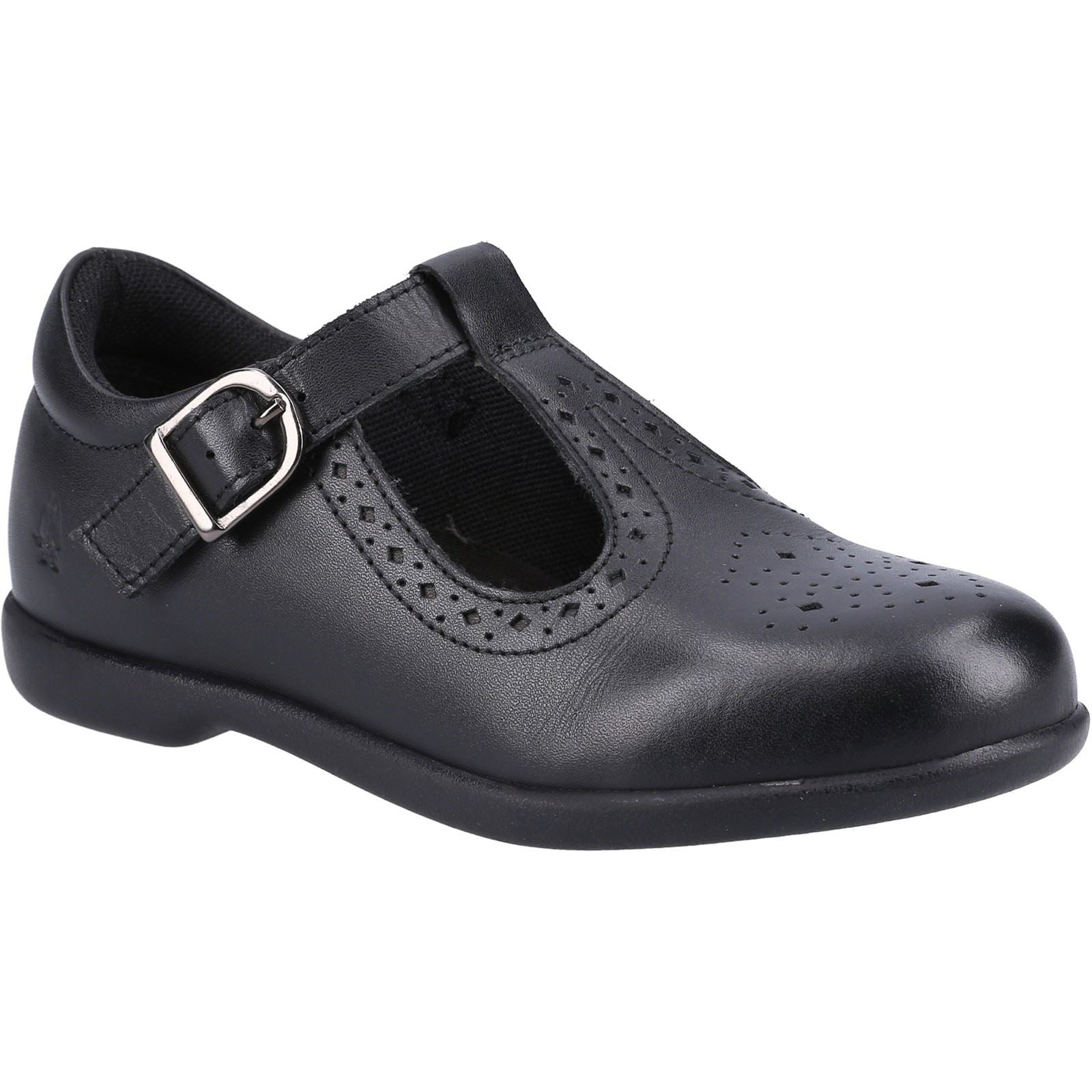 Hush Puppies Britney JNR Leather Girls's Black Shoes