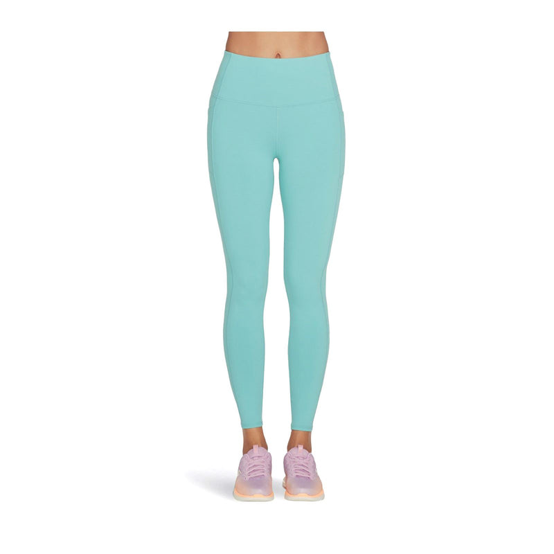Skechers Performance GOWALK Wear High Waisted Nylon Women's Light Turquoise Sports Leggings