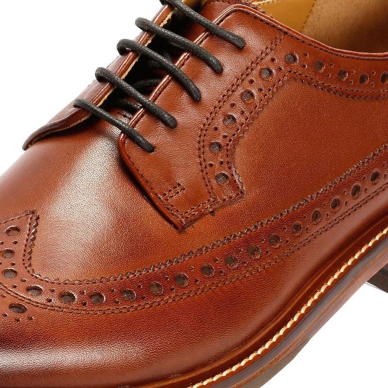 Chapman & Moore Longwing Brogue Country Leather Men's Berry Shoes