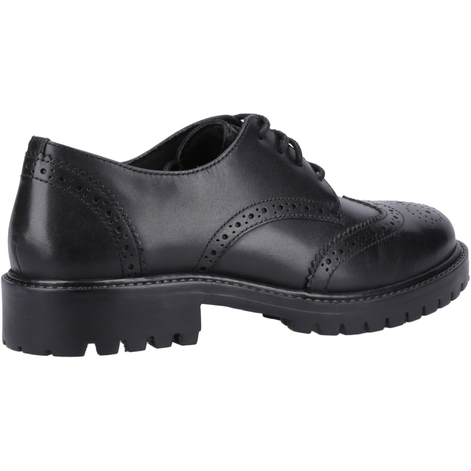 Hush Puppies Athena Junior Leather Girls's Black Brogues