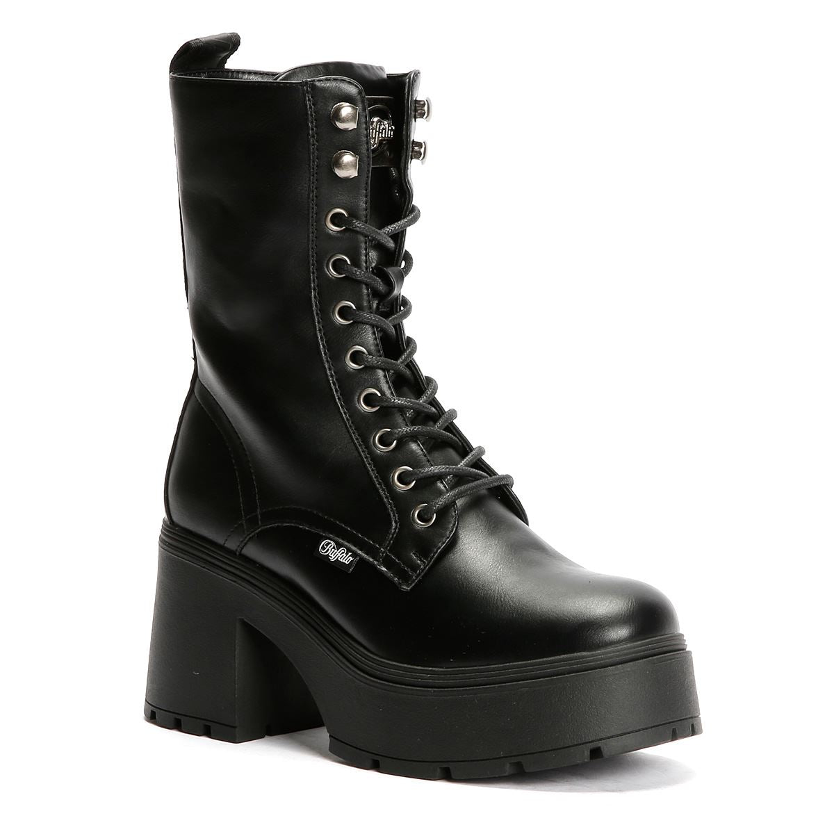 Buffalo Mila Lace Up Mid Women's Black Boots