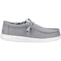HEYDUDE Wally Canvas 100% Cotton Men's Light Grey Boat Shoes