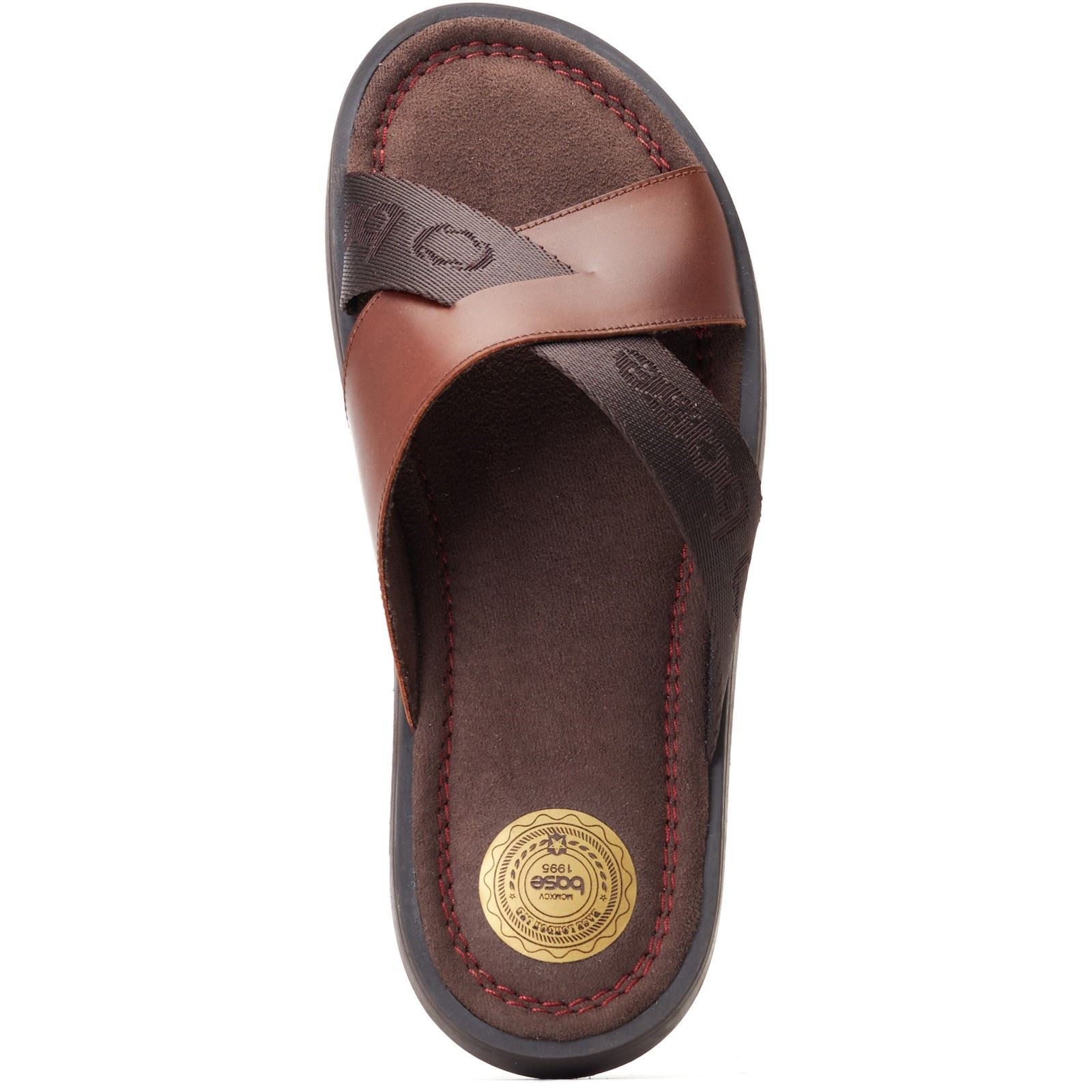 Base London Webb Leather Men's Burnt Brown Sandals