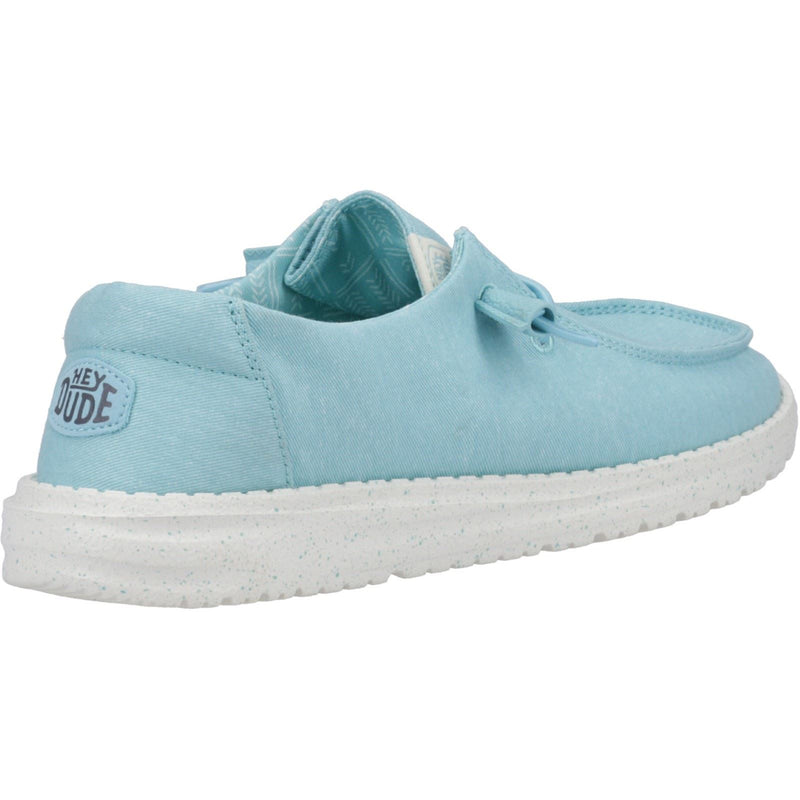HEYDUDE Wendy Canvas 100% Cotton Women's Turquoise Shoes