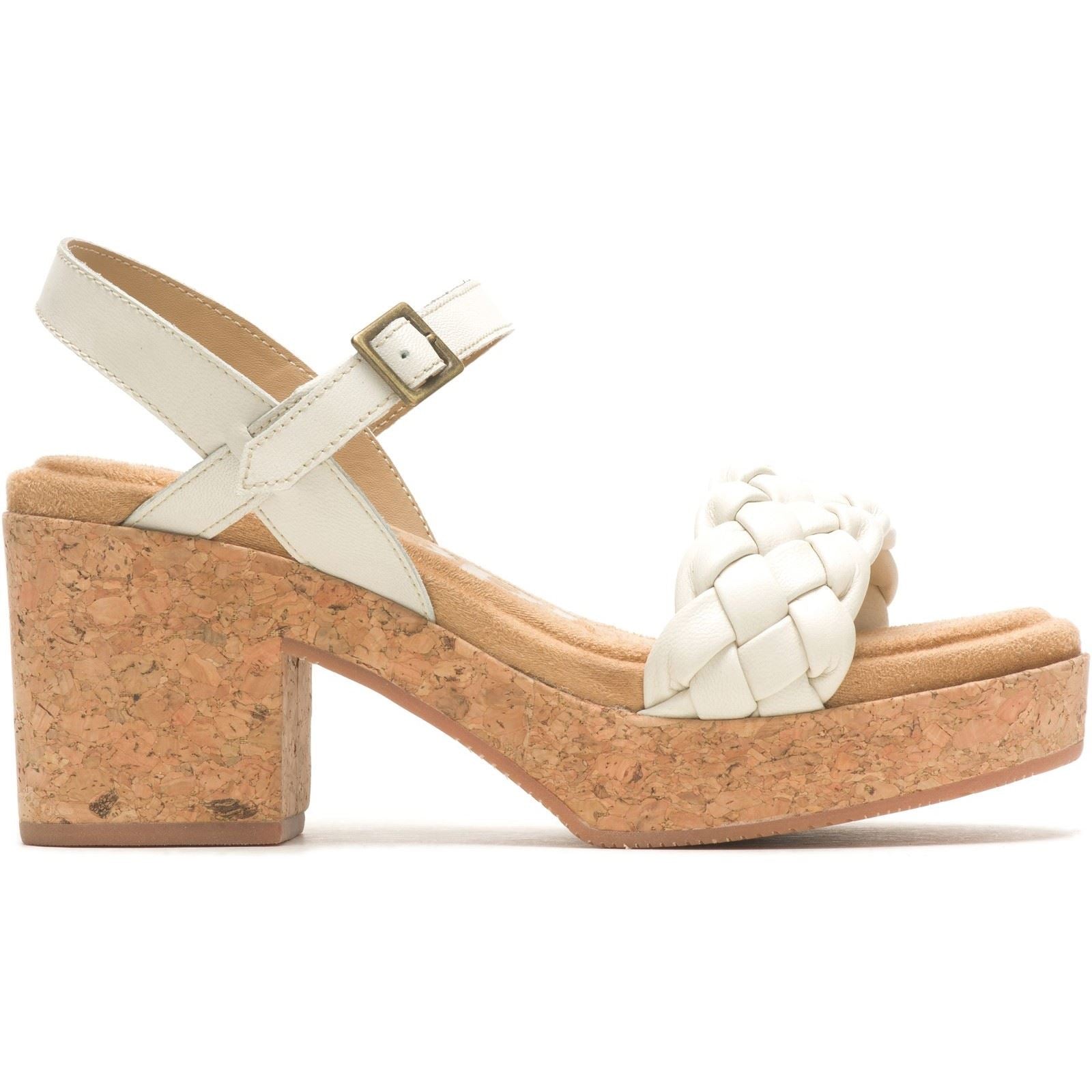 Hush Puppies Poppy Quarter Strap Leather Women's White Heels