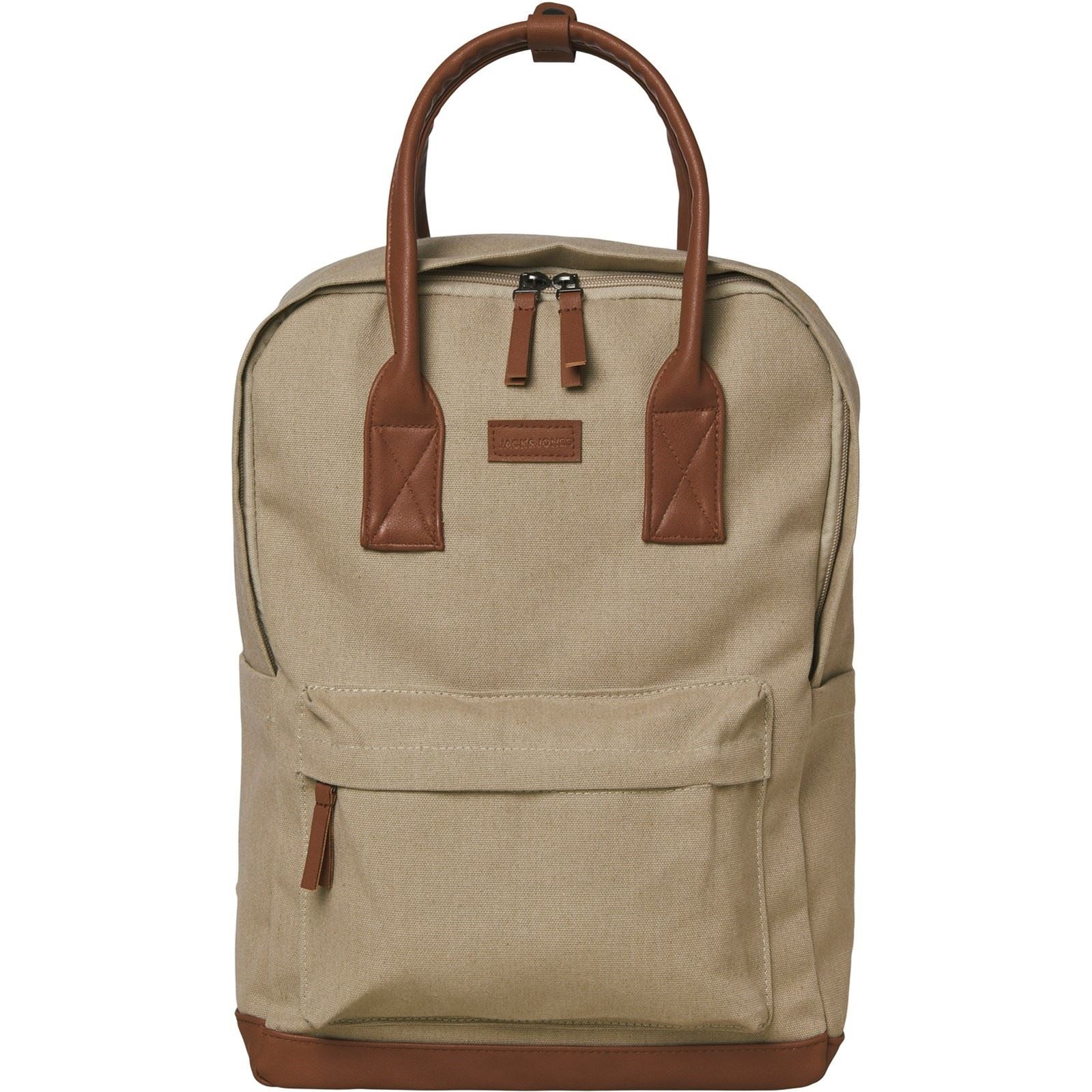 Jack & Jones Pascal Cotton Unisex Adults Beige Backpack - One Size