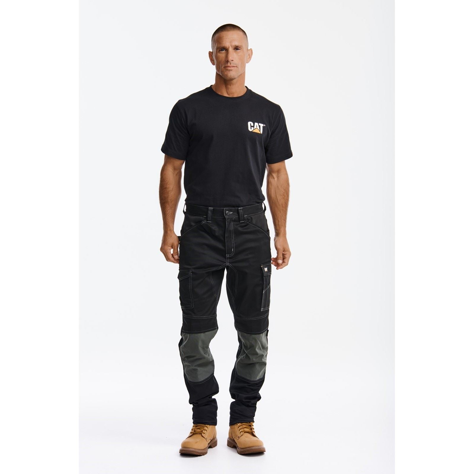 Caterpillar Essential Knee Pocket Stretch Holster Polyester Men's Black Outdoor Trousers