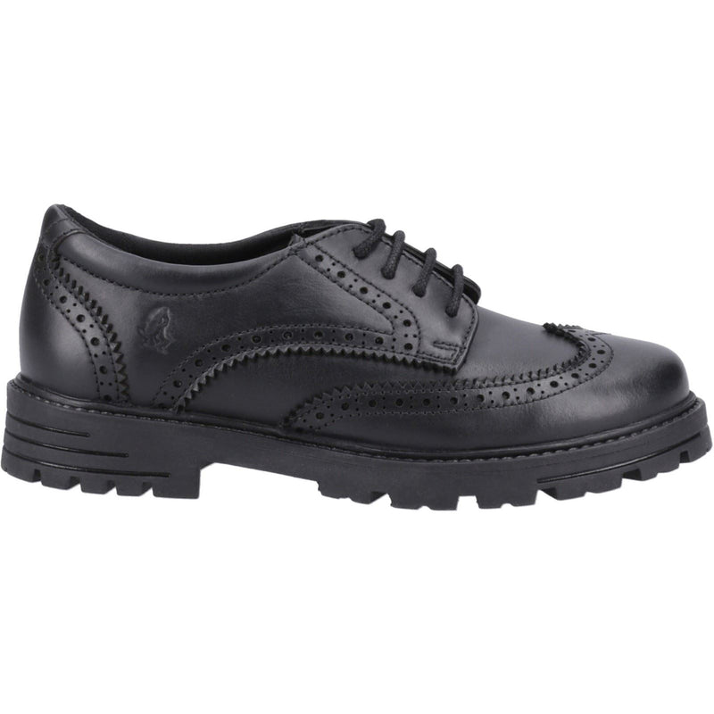 Hush Puppies Maxine Senior Leather Girls's Black Brogues