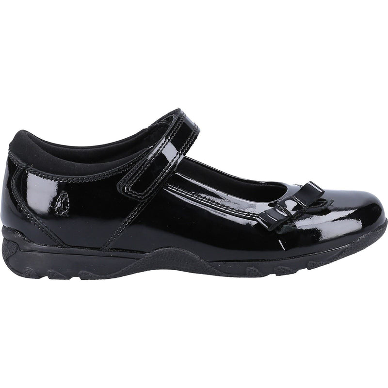Hush Puppies Carrie Youth Girls Black Leather Shoes