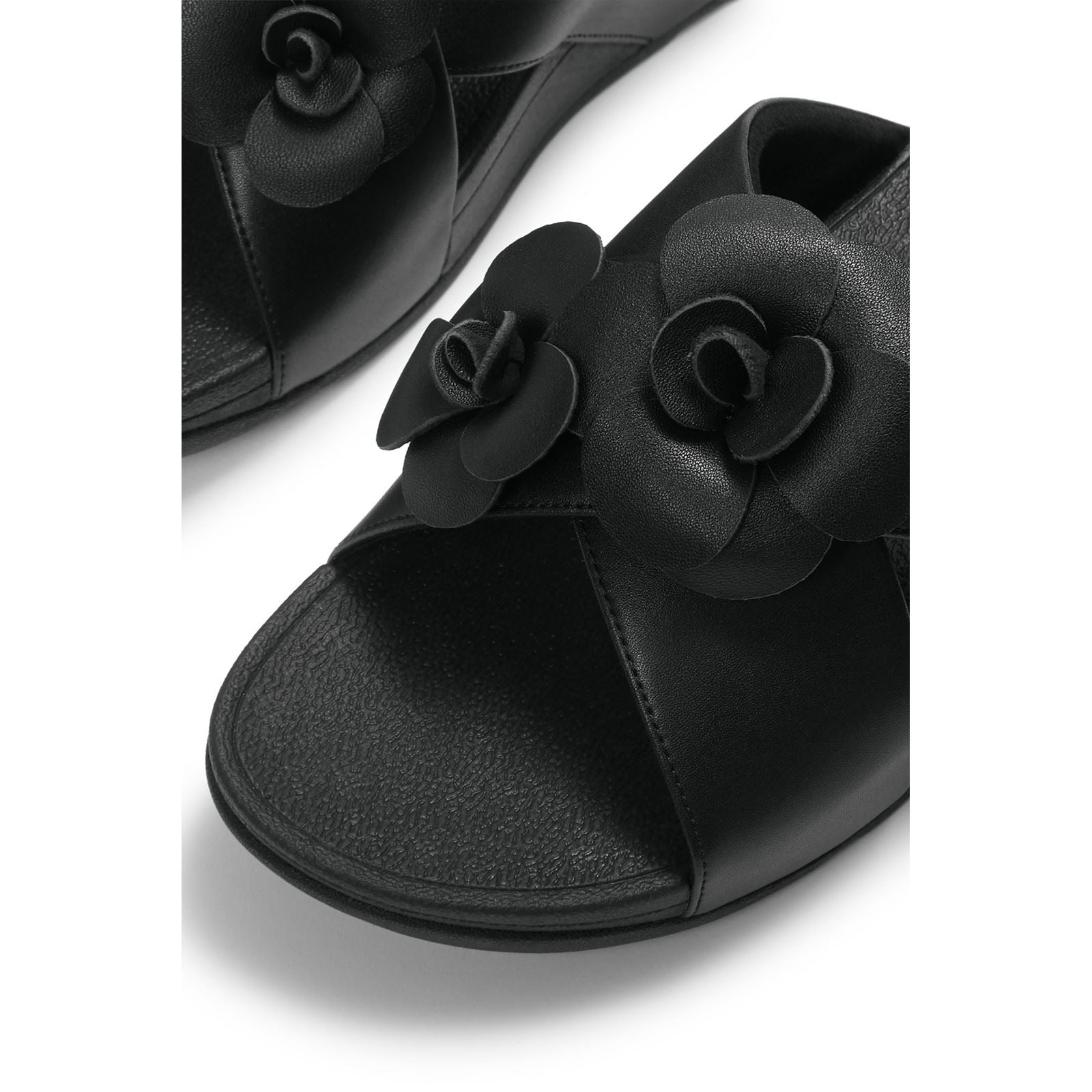 Fitflop Lulu Flower Polyurethane Women's Black Sandals