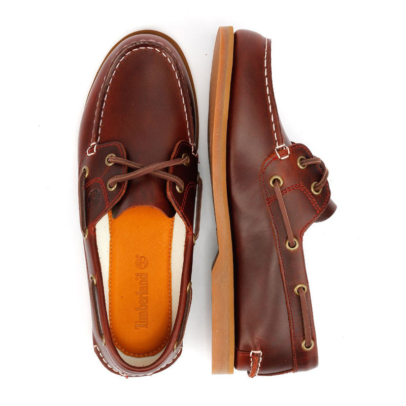 Timberland Classic 2 Eye Leather Women's Burgundy Boat Shoes