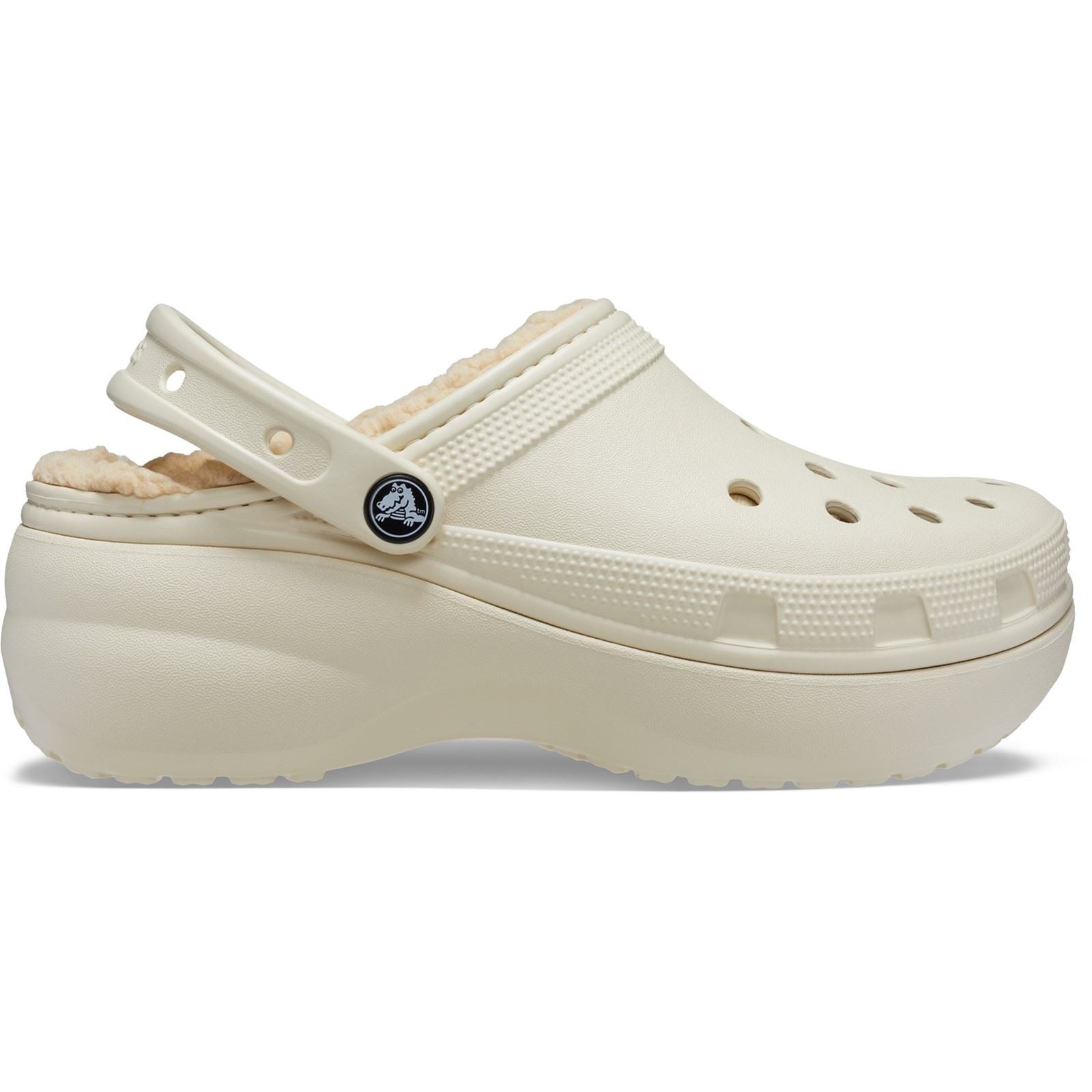 Crocs Classic Platform Lined Synthetic Women's Bone Clogs