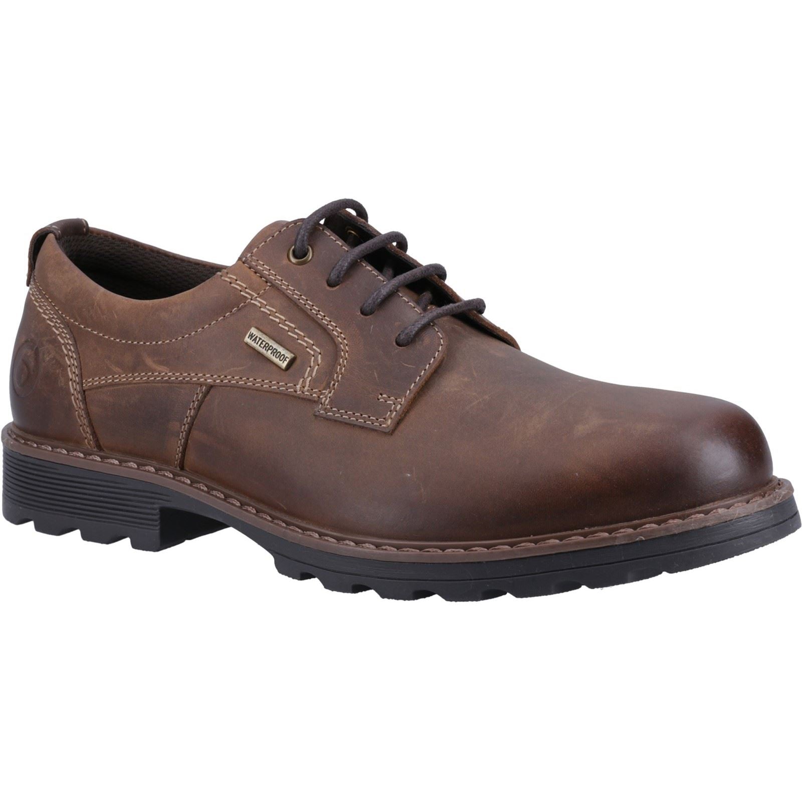 Cotswold Tadwick Leather Men's Dark Tan Lace-Up Shoes